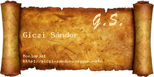 Giczi Sándor névjegykártya