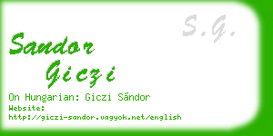 sandor giczi business card