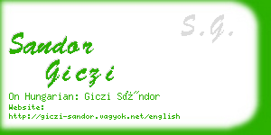 sandor giczi business card